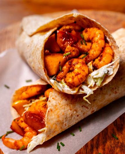Jerk Spiced Prawn and Caramelised Apple Wrap | Deli Kitchen