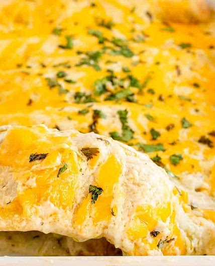 Simple Sour Cream Chicken Enchiladas