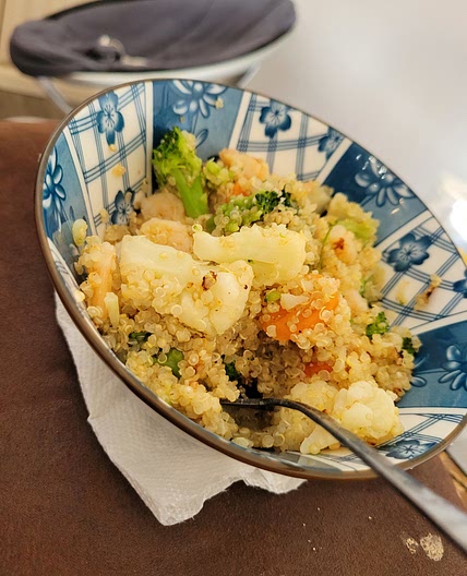 Shrimp and quinoa skillet