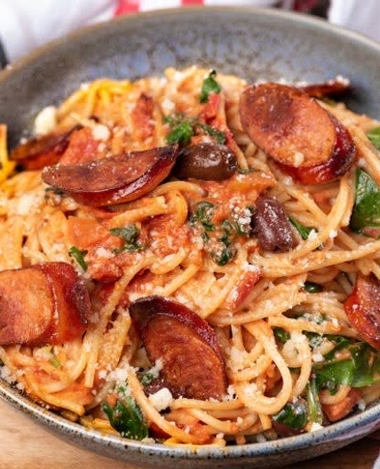 Saucy Sausage and Broccoli Pasta 