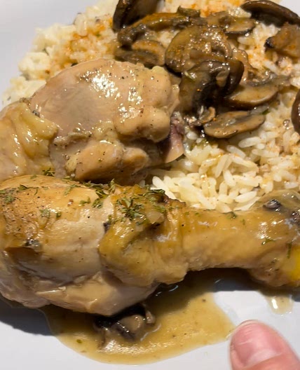 Chicken & Mushroom in Orange Sauce with Rice