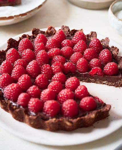 Chocolate and raspberry tart recipe on Second Nature
