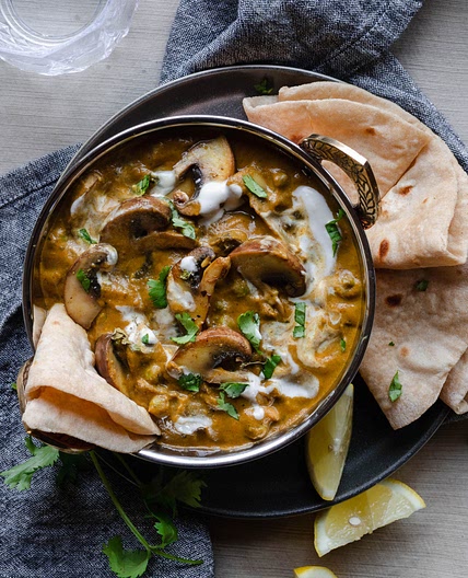Mushroom Matar Korma