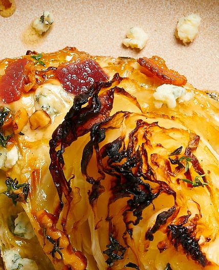Charred Cabbage Skillet Gratin