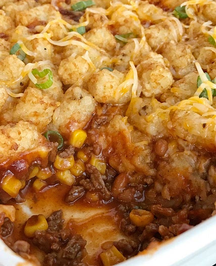 BBQ Beef Tater Tot Casserole