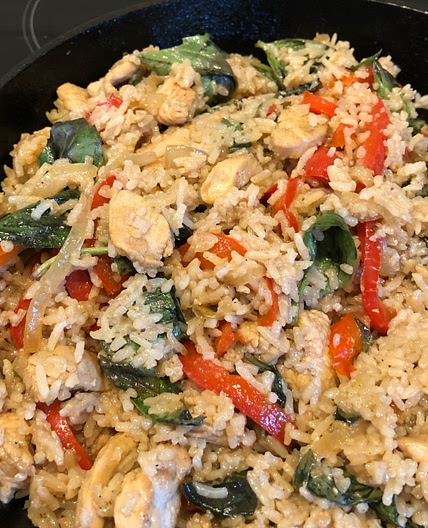 Thai Spicy Basil Chicken Fried Rice