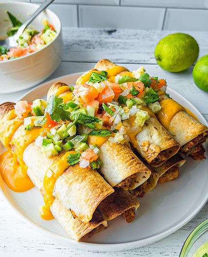 🌮🌱 Crispy Baked Taquitos