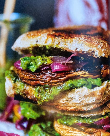 PORTOBELLO MUSHROOM PANINI WITH HERB PESTO