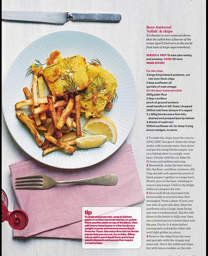 Beer-battered "tofish' & chips