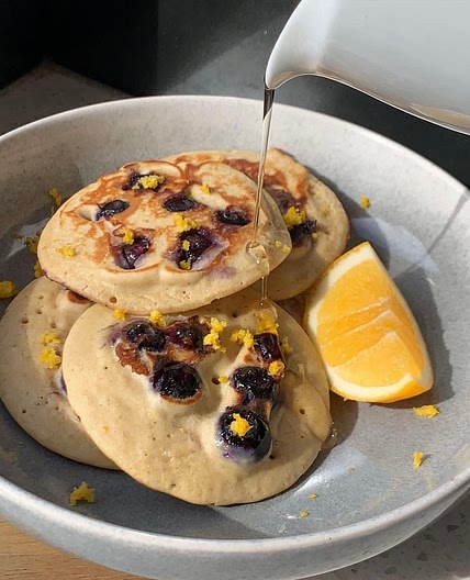 Blueberry-Lemon Protein Pancakes