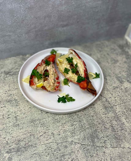 Lobster with White Wine Butter Sauce