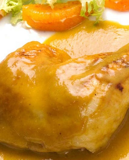 Muslos de pollo a la naranja