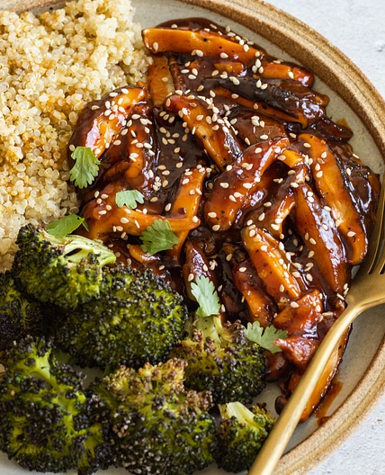 Sticky Sesame Shiitake Mushrooms