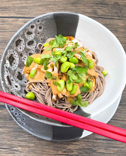 Peanut Sauce Soba with Chicken