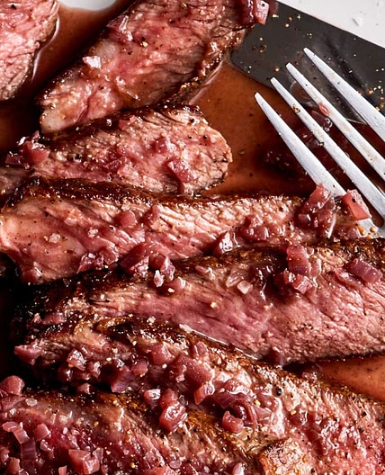 Steak in Red Wine Sauce