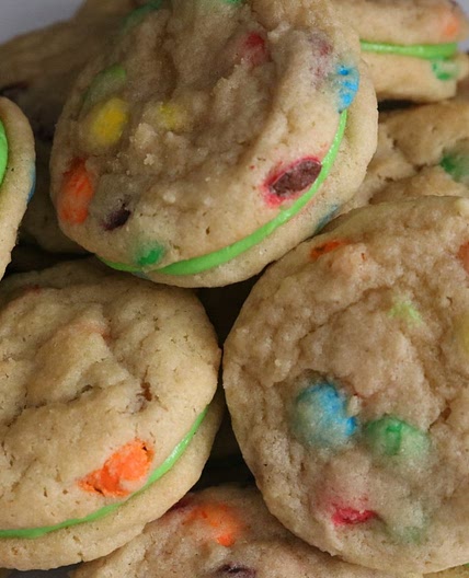 M & M Cookie Sandwiches