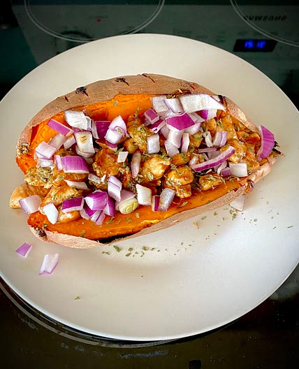 BBQ Chicken Baked Sweet Potato