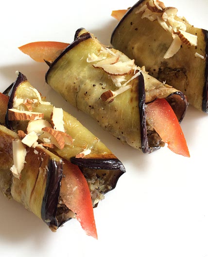 Receita de Rolinho de berinjela vegano