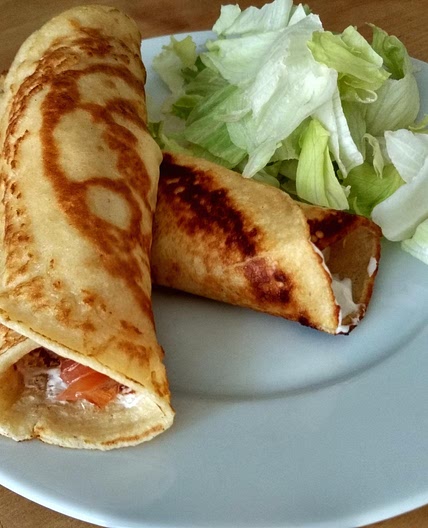 Receita de Crepe de salmão com cream cheese