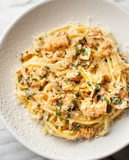 Canned Salmon Pasta