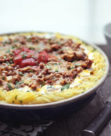Cheesy Chili Spaghetti Squash Casserole – Low Carb & Gluten Free