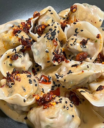 Wontons in Sesame Sauce