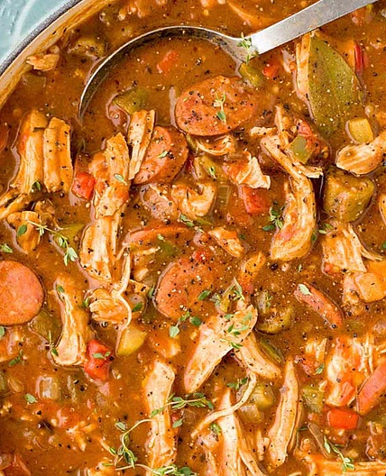 Chicken and sausage gumbo