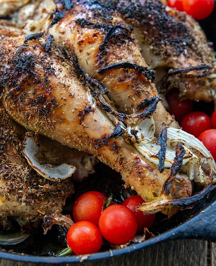 Geechee Spatchcock Chicken & Roasted Vegetables 