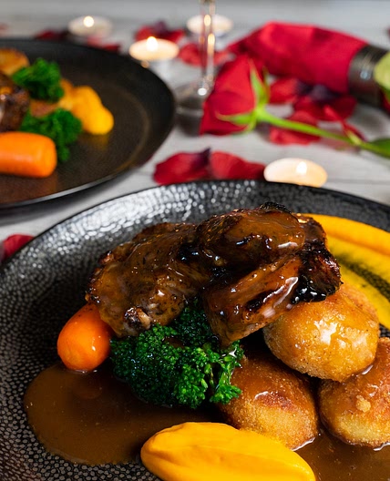 Minted Lamb Leg Steak Roast Dinner by Pureety