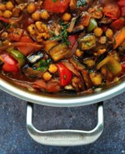 Romani Eggplant Chickpea Stew