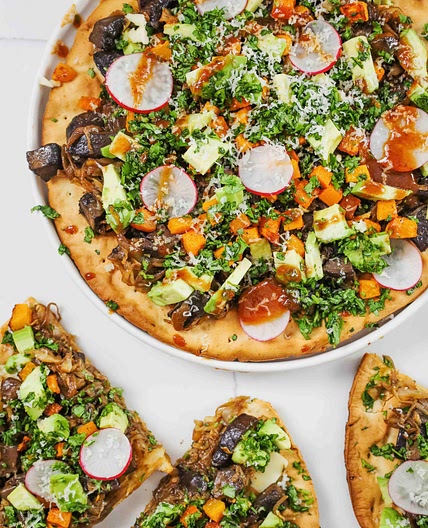 BBQ-y Portobello Flatbread with EXTRA Cilantro