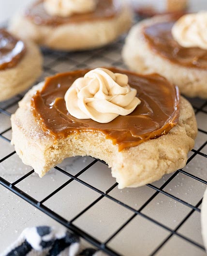 Copycat Crumbl Dulce De Leche Cookies
