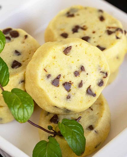 Shortbread Cookies with Orange Anise and Chocolate Chips