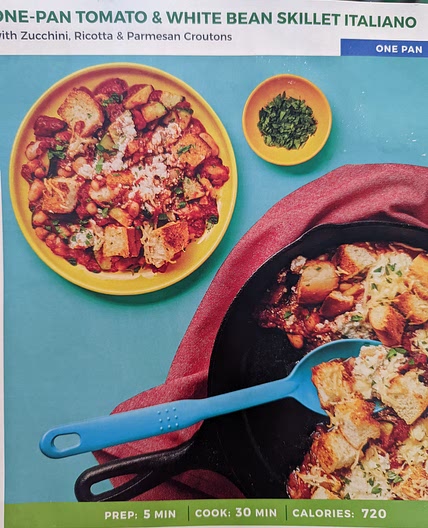 One pan tomato and white bean skillet Italiano