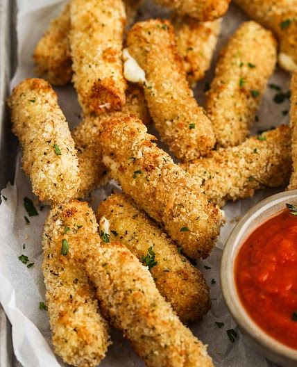 Air Fryer Breaded Mozzarella Sticks