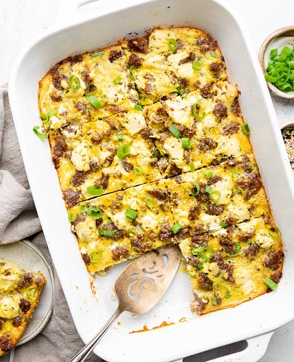 Sausage & Hash Brown Whole30 Breakfast Casserole