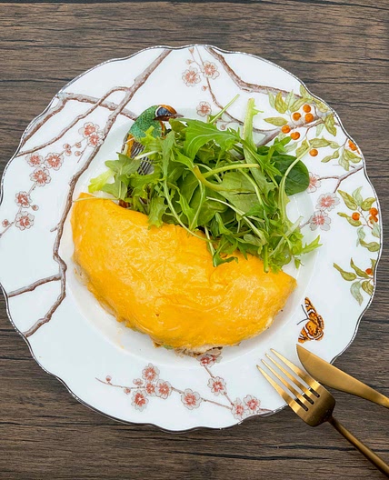 Brie Chicken Omelette