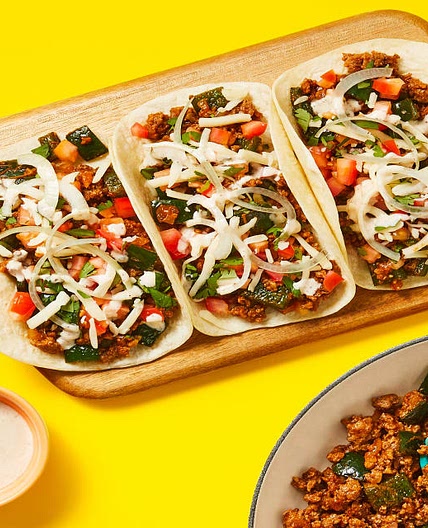 One-Pan Pork Carnitas Tacos with Pickled Onion & Monterey Jack Cheese