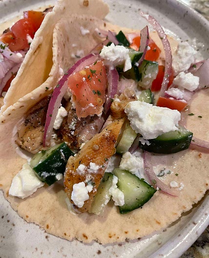 Mediterranean Chicken Tacos 