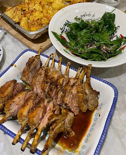 Roast rack of lamb