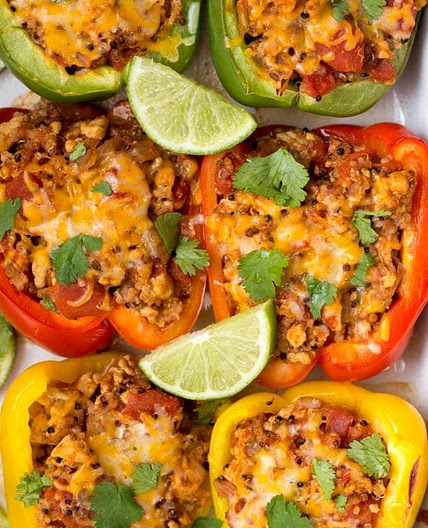 Ground Turkey Stuffed Peppers with Quinoa