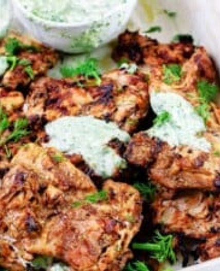 Mediterranean Grilled Chicken + Dill Greek Yogurt Sauce