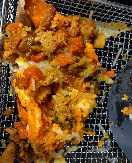 Twice Baked Polynesian Chicken Sweet Potatoes