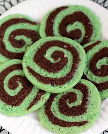 Chocolate Pistachio Pinwheel Cookies