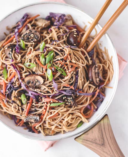 Oil-Free Stir Fried Noodles (vegan, gluten-free)