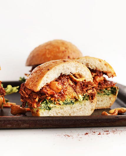 BBQ Jackfruit Sandwiches with Avocado Slaw
