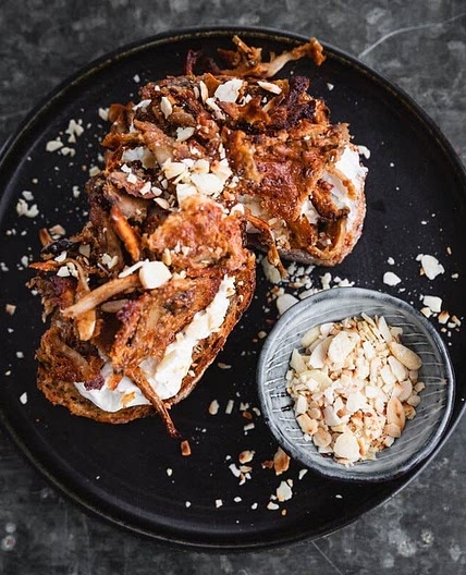 CRISPY MAPLE & TAHINI MUSHROOMS ON TOAST