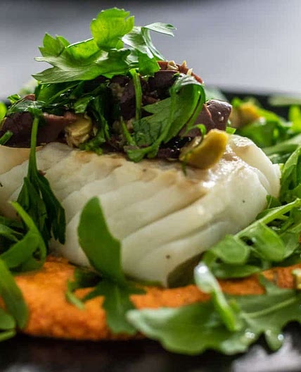 Cod and romesco sauce