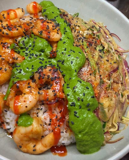 Shrimp and Courgette Rice Bowl