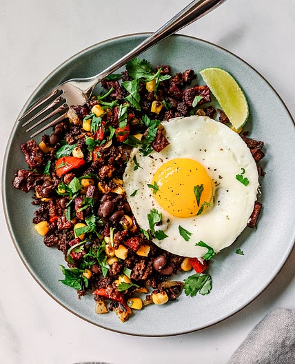 Mesquite lime sausage breakfast hash